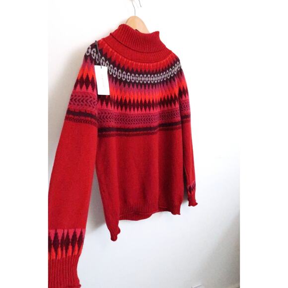 ERIBE SCOTLAND Cairngorm Fair Isle Merino Wool Turtleneck Sweater L XL NWT $350 - Picture 3 of 12